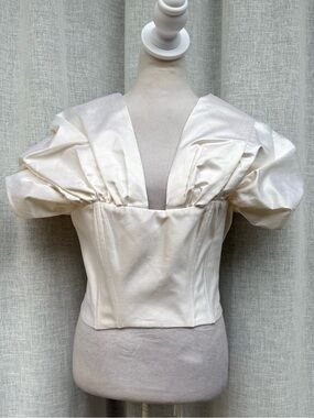 NWT Rozie corsets white silk taffeta